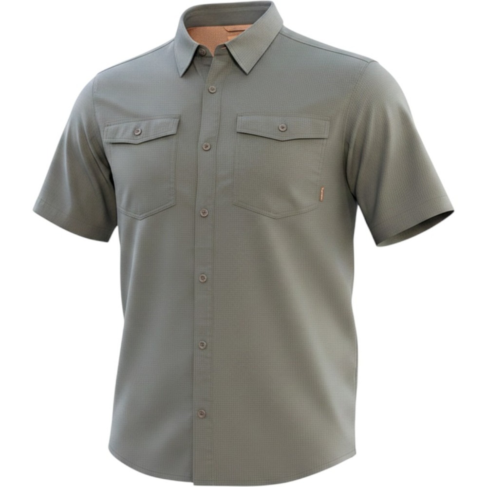 Columbia Mens XXL Regular Fit Short Sleeve Button Up Shirt Blue Grey XM2816